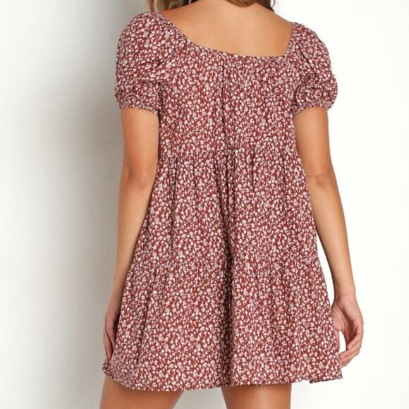 LACAUSA Playa Mini Dress in Cocoa Magic Mushroom Size M NWT - Picture 3 of 11